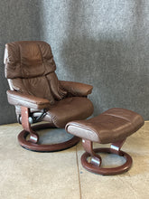 Load image into Gallery viewer, Ekornes Stressless Leather Recliner With Ottoman