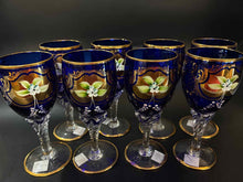 Load image into Gallery viewer, 10 Piece Glass Cobalt Beverage Set