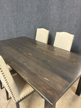 Load image into Gallery viewer, Canadel Distressed Dining Table With 4 Upholstered Chairs