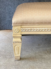 Load image into Gallery viewer, Cream/Tan Upholstered Ottoman