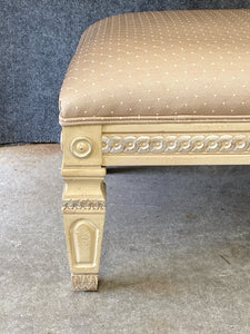 Cream/Tan Upholstered Ottoman