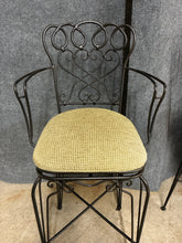 Load image into Gallery viewer, Set of Three Iron Bar Height Swivel Stools