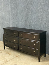 Load image into Gallery viewer, Contemporary Dark Wood Long Dresser with Tapered Legs