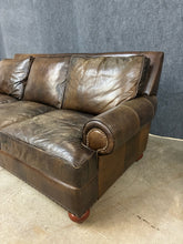 Load image into Gallery viewer, Ellis Home Furnishings Distressed Brown Leather Sofa