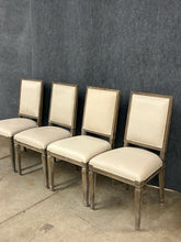 Load image into Gallery viewer, Set of 4 Wood Trim Beige Upholstered Dining Chairs