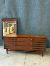 Load image into Gallery viewer, Stanley Mid-Century Modern 9-Drawer Dresser with Mirror
