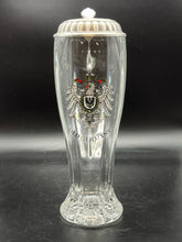 Load image into Gallery viewer, German, Lidded Pilsner Beer Glass with Pewter Lid Bayern