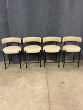 Load image into Gallery viewer, Set of 4 Cream Upholstered Counter Height Stools
