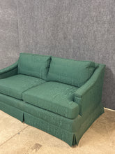 Load image into Gallery viewer, Traditional Green Upholstered Loveseat with Skirted Base