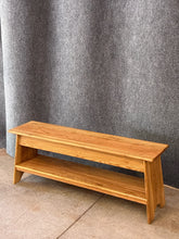 Load image into Gallery viewer, Handmade Oak Bench With Lower Shelf