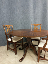 Load image into Gallery viewer, Round Pedestal Mahogany Dining Table With 4 Chairs