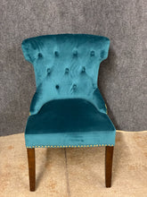 Load image into Gallery viewer, Pier 1 Imports Teal Velvet Tufted Accent Chair
