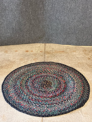 Round Multicolor Braided Rug