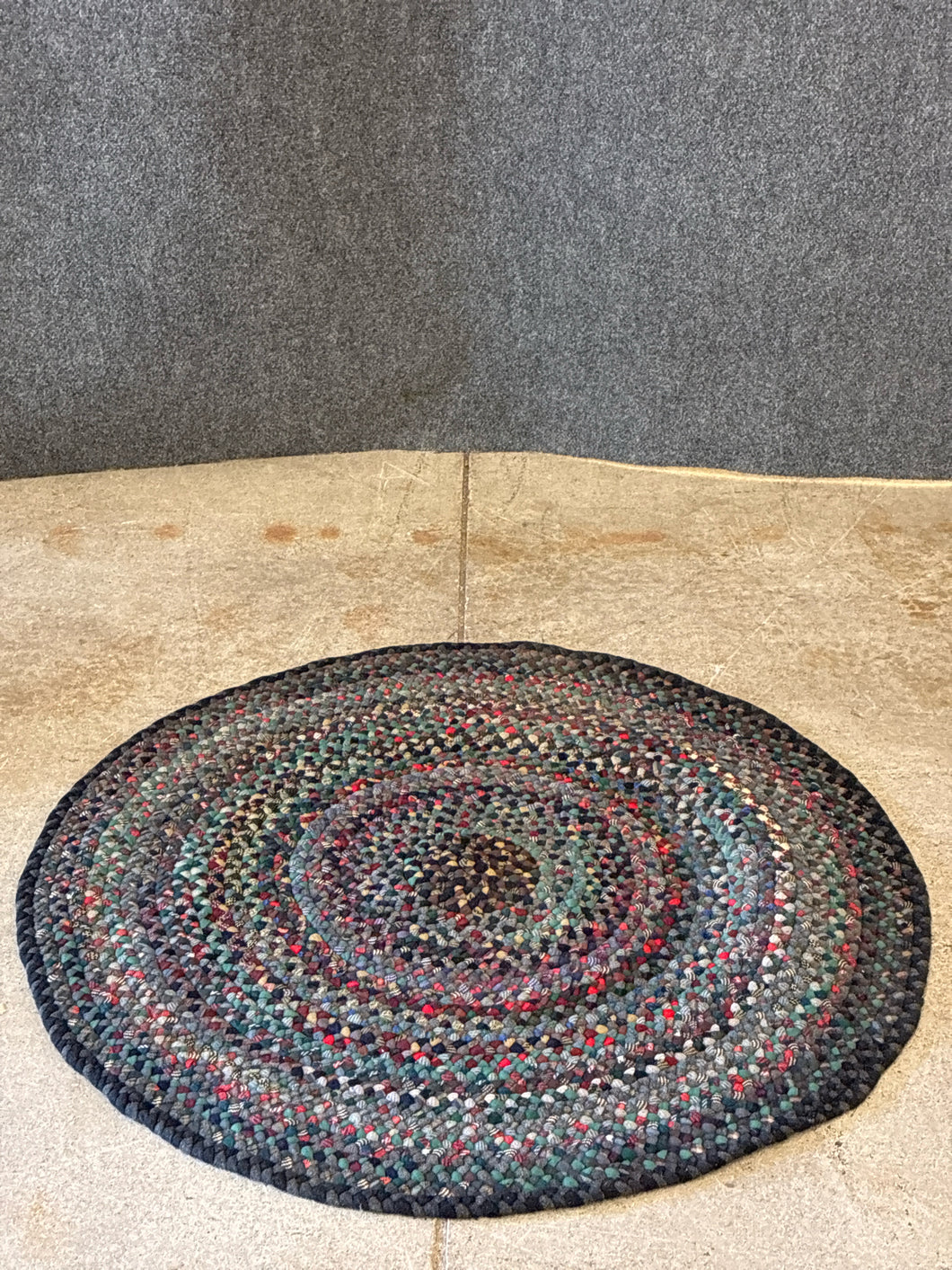Round Multicolor Braided Rug