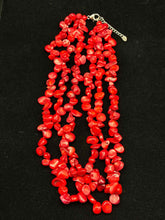 Load image into Gallery viewer, 1 Piece Beaded Coral Red Necklace