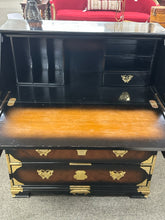 Load image into Gallery viewer, Asian-Style Ebonized &amp; Burlwood Brass-Mounted Secretary Desk