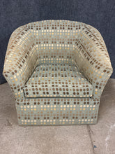 Load image into Gallery viewer, Green Barrel Chair with Polka Dot Upholstery