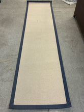 Load image into Gallery viewer, Natural Fiber Runner Rug with Navy Border