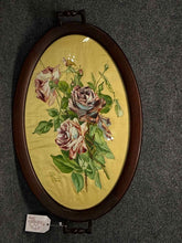 Load image into Gallery viewer, Wood Vintage Floral Brown Tray