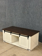 Load image into Gallery viewer, Farmhouse Style Lift-Top Coffee Table with Sliding Barn Doors