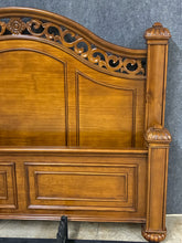 Load image into Gallery viewer, Traditional King Bed with Ornate Carved Headboard &amp; Footboard