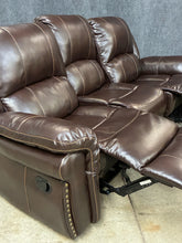 Load image into Gallery viewer, Brown Reclining Sofa