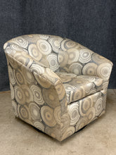 Load image into Gallery viewer, Sam Moore Geometric Upholstered Swivel/Rocking Barrel Chair