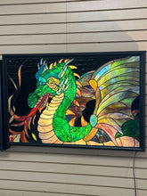 Load image into Gallery viewer, Pair of Stained Glass Dragon Backlit Window Boxes
