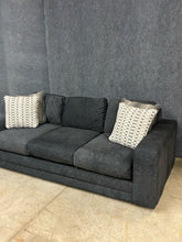 Load image into Gallery viewer, Oversized Charcoal Upholstered Sofa with Accent Pillows