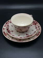 Load image into Gallery viewer, Delft Cranberry 3 Piece Cup + Saucer
