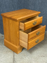 Load image into Gallery viewer, Oak 2-Drawer Nightstand