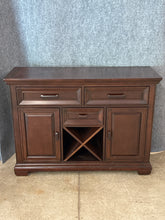 Load image into Gallery viewer, Contemporary Espresso Buffet with Wine Storage