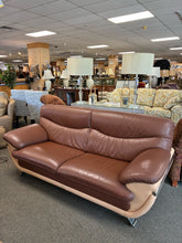 Load image into Gallery viewer, Modern Italian-Style Leather Sofa with Chrome Accents