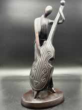 Load image into Gallery viewer, Modern Carved Wood Jazz Bassist Sculpture