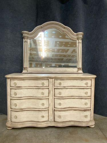 A.R.T. Furniture Cream 9-Drawer Dresser with Mirror