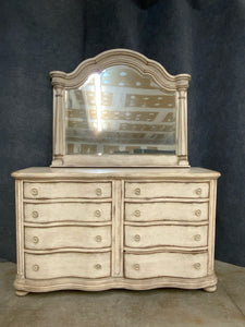 A.R.T. Furniture Cream 9-Drawer Dresser with Mirror