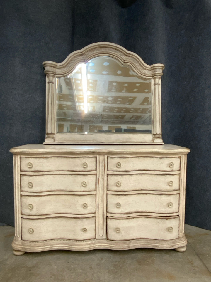 A.R.T. Furniture Cream 9-Drawer Dresser with Mirror