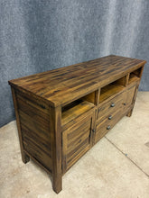 Load image into Gallery viewer, Rustic Wood Media Console with Storage