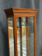 Load image into Gallery viewer, Philip Reinisch Lighted Oak Curio Display Cabinet