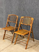 Load image into Gallery viewer, Pair of Vintage Bamboo Folding Chairs