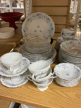 Load image into Gallery viewer, Haviland Blue Garland Platinum Trim Floral White Dinnerware set