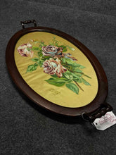 Load image into Gallery viewer, Wood Vintage Floral Brown Tray