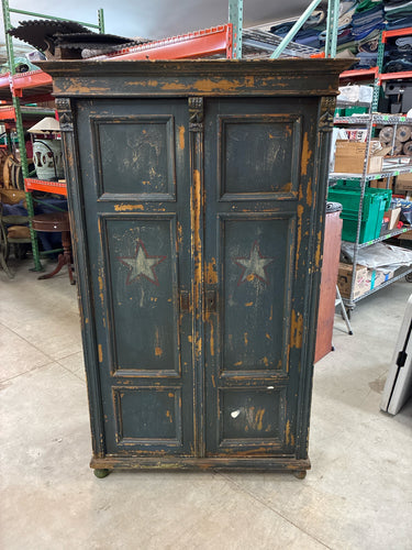 Primitive Style Painted Pine Armoire