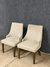 Load image into Gallery viewer, Pair of Grey Dining Chairs with Nailhead Trim