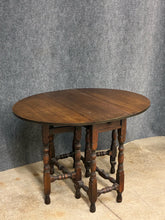 Load image into Gallery viewer, Vintage Drop-Leaf Gateleg Table with Center Drawer
