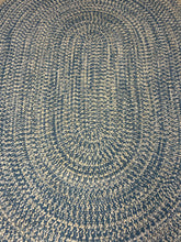 Load image into Gallery viewer, Blue &amp; Ivory Oval Braided Area Rug