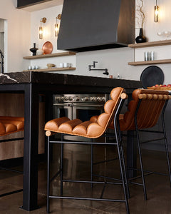 *NEW* Denver Modern Vail Leather Counter Stool (Multiple Quantities)