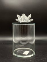 Load image into Gallery viewer, Glass Canister with Crystal Lotus Finial Lid