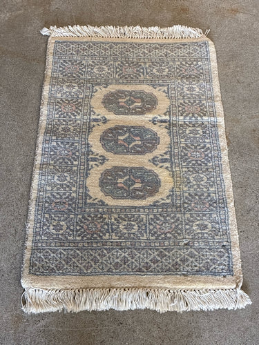 Bokhara-Style Hand-Knotted Wool Rug