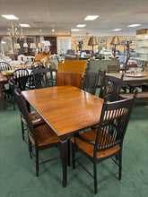 Load image into Gallery viewer, Canadian-Made Solid Maple Dining Table With 6 Chairs, 1 Leaf Extension